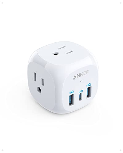 Anker USB C Outlet Extender, Anker 321 Outlet Extender With 3 Outlets and 20W USB C Charging for iPhone 13/12 Series, Power Delivery Charging for Dorm Rooms, Home Office, Cruise Ship Travel Esstential