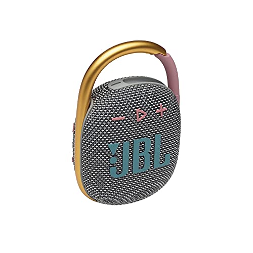 JBL Clip 4 - Portable Mini Bluetooth Speaker, big audio and punchy bass, integrated carabiner, IP67 waterproof and dustproof, 10 hours of playtime, speaker for home, outdoor and travel - (Gray)