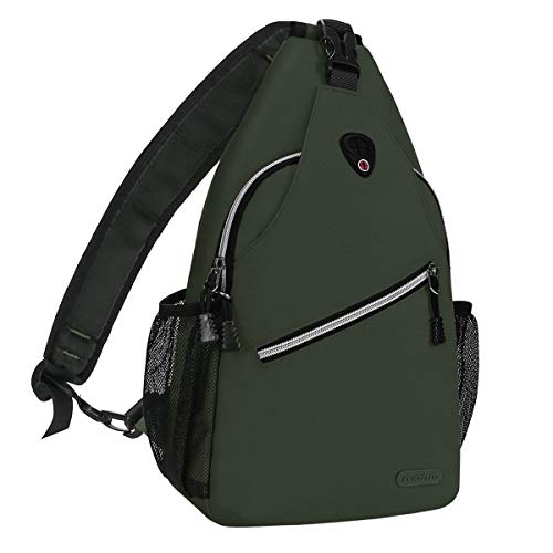 MOSISO Sling Backpack, Multipurpose Crossbody Shoulder Bag Travel Hiking Daypack, Midnight Green