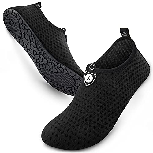 SIMARI Water Shoes for Women Men Beach Swim Surf Pool Anti Slip Summer Outdoor SWS001 Circular Black