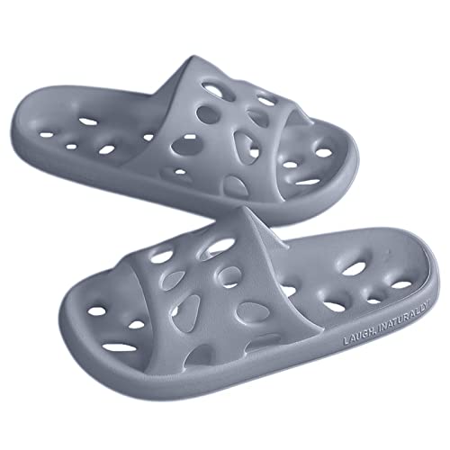 Unisex Adult Shower Slides Bath Slippers for Women Men Pool Spa Open Toe Summer Slides Quick Drying Sandals with Drain Holes Lightweight Non-Slip Sole Beach Slides House Home Bedroom Indoor Outroom Shoes