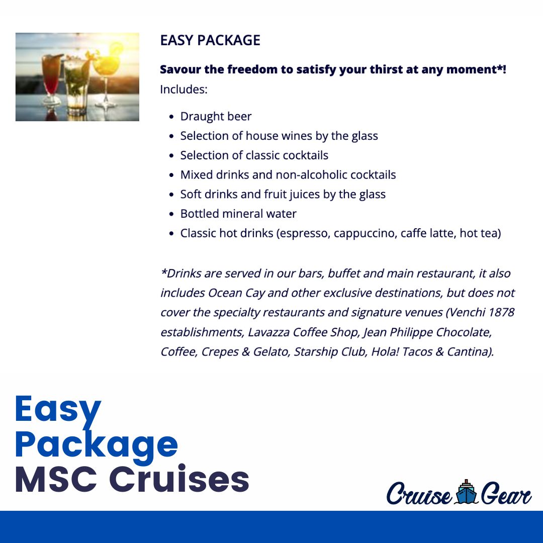 msc cruises drinks package