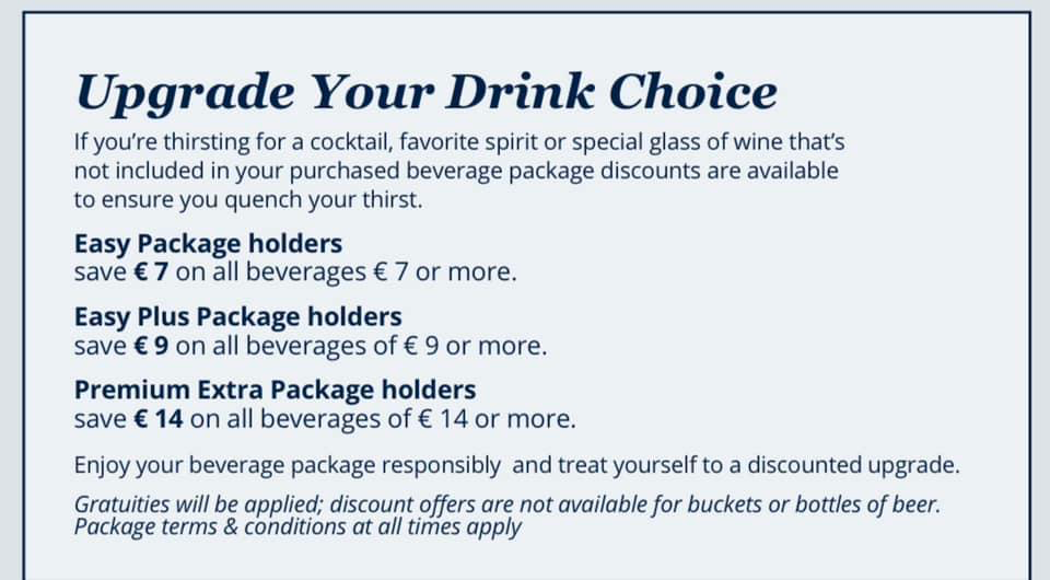 MSC Drink Package Europe Cruise