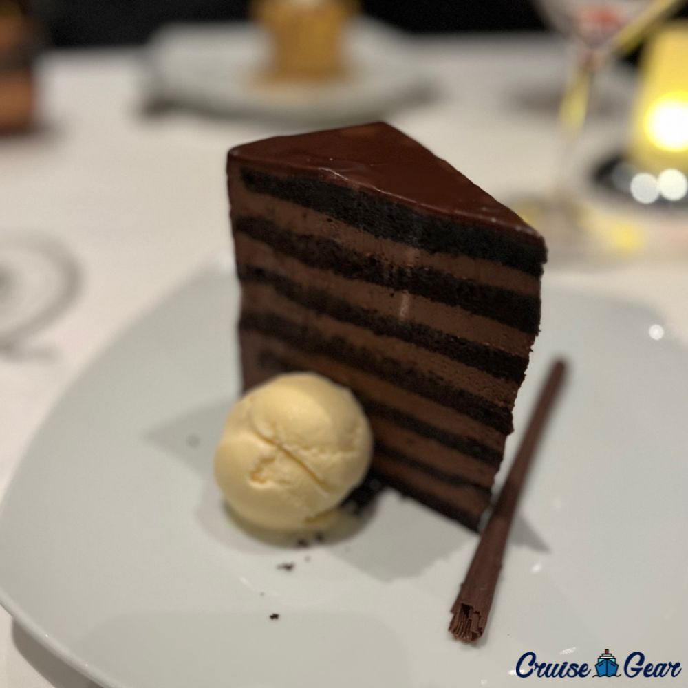 Cagney's Steakhouse 7 layer chocolate cake - Norwegian Cruise Line