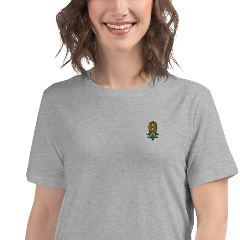 Embroidered Upside Down Pineapple - IYKYK Women's Relaxed T-Shirt Embroidered Upside Down Pineapple - IYKYK Women's Relaxed T-Shirt