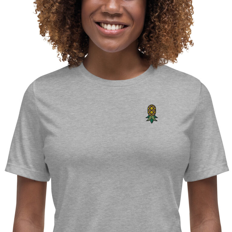 Embroidered Upside Down Pineapple - IYKYK Women's Relaxed T-Shirt Embroidered Upside Down Pineapple - IYKYK Women's Relaxed T-Shirt