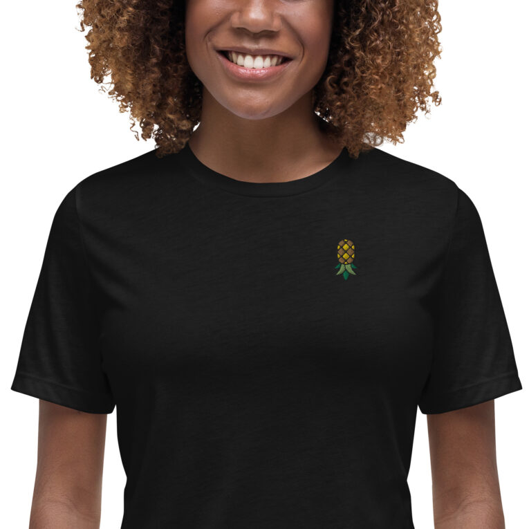 Embroidered Upside Down Pineapple - IYKYK Women's Relaxed T-Shirt Embroidered Upside Down Pineapple - IYKYK Women's Relaxed T-Shirt