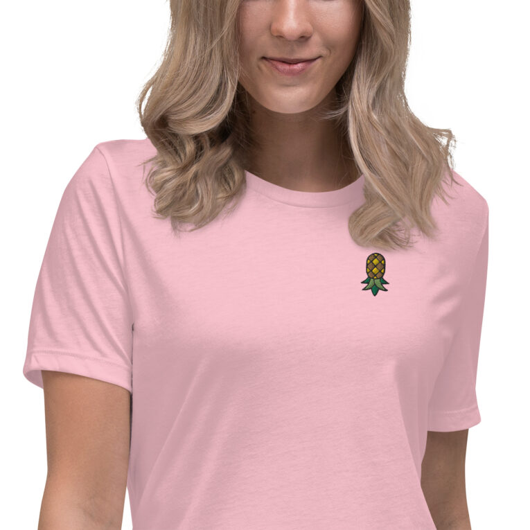 Embroidered Upside Down Pineapple - IYKYK Women's Relaxed T-Shirt Embroidered Upside Down Pineapple - IYKYK Women's Relaxed T-Shirt