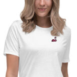 Fabulous Flamingo Embroidered Women's Relaxed T-Shirt