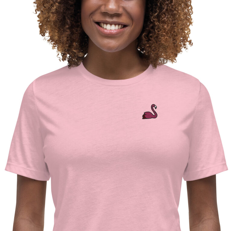 Fabulous Flamingo Embroidered Women's Relaxed T-Shirt Fabulous Flamingo Embroidered Women's Relaxed T-Shirt