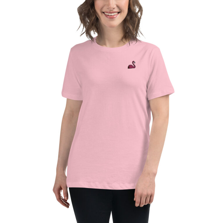 Fabulous Flamingo Embroidered Women's Relaxed T-Shirt Fabulous Flamingo Embroidered Women's Relaxed T-Shirt