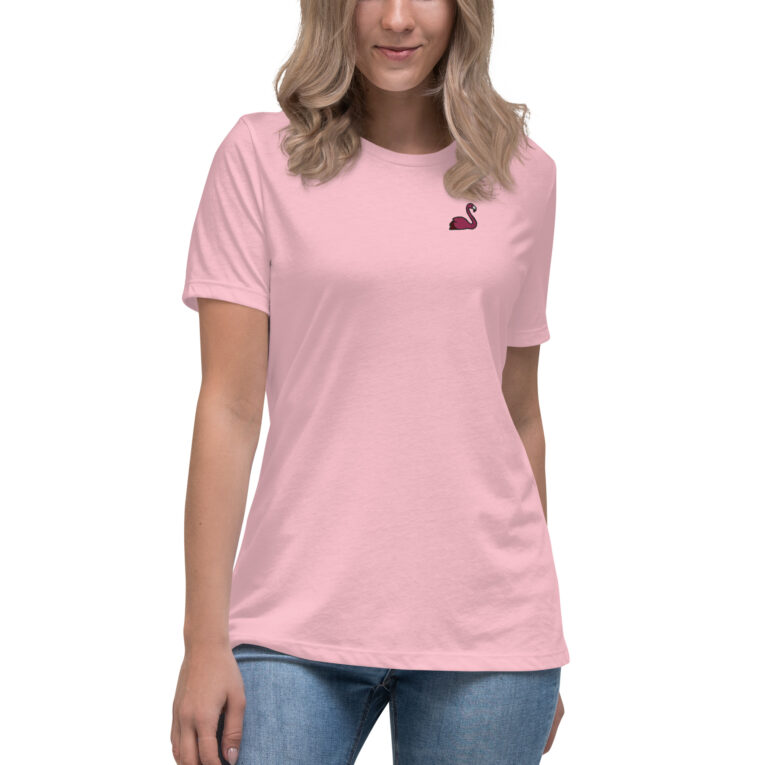 Fabulous Flamingo Embroidered Women's Relaxed T-Shirt Fabulous Flamingo Embroidered Women's Relaxed T-Shirt
