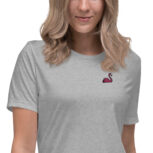 Fabulous Flamingo Embroidered Women's Relaxed T-Shirt