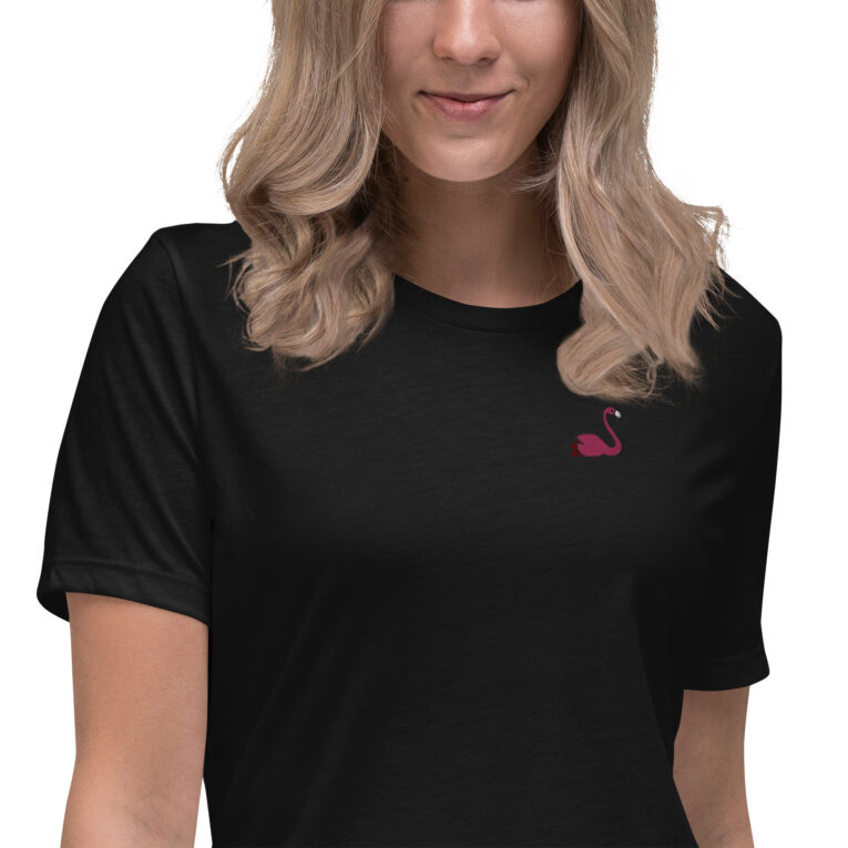 Fabulous Flamingo Embroidered Women's Relaxed T-Shirt Fabulous Flamingo Embroidered Women's Relaxed T-Shirt