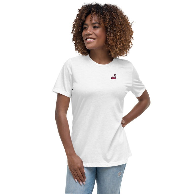 Fabulous Flamingo Embroidered Women's Relaxed T-Shirt Fabulous Flamingo Embroidered Women's Relaxed T-Shirt