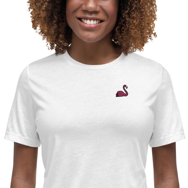 Fabulous Flamingo Embroidered Women's Relaxed T-Shirt Fabulous Flamingo Embroidered Women's Relaxed T-Shirt