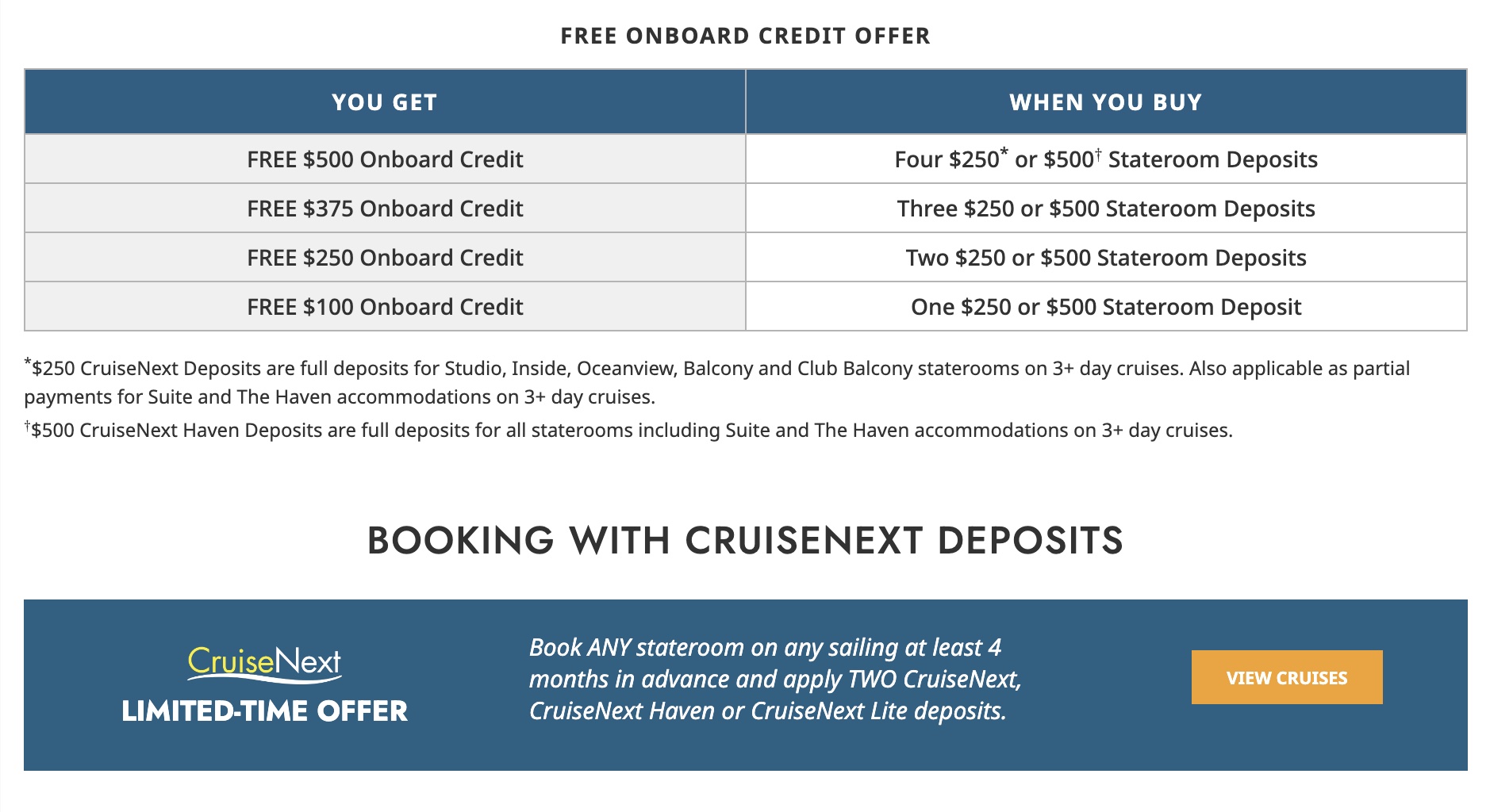 cruise deals with NCL and cruise next