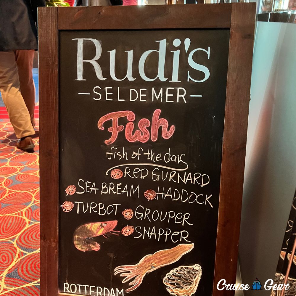 Rudi's Sel de Mer Holland America menu