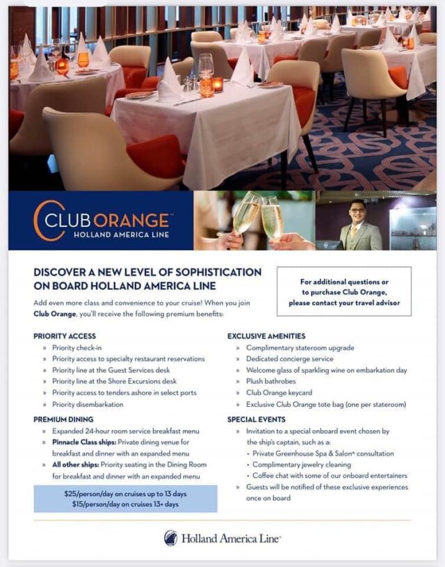Holland America Club Orange Review - Is it worth it for your next ...