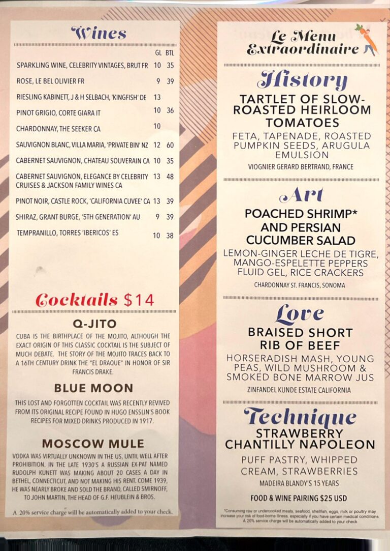 Le Petit Chef Celebrity Cruises Menu &Amp; Review 3 Le Petit Chef - Celebrity Cruises Menu